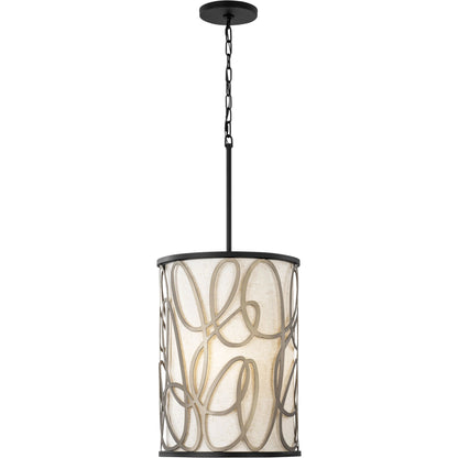 Scribble Foyer Pendant by Varaluz in matte black/artifact. Made from unique in a modern style.