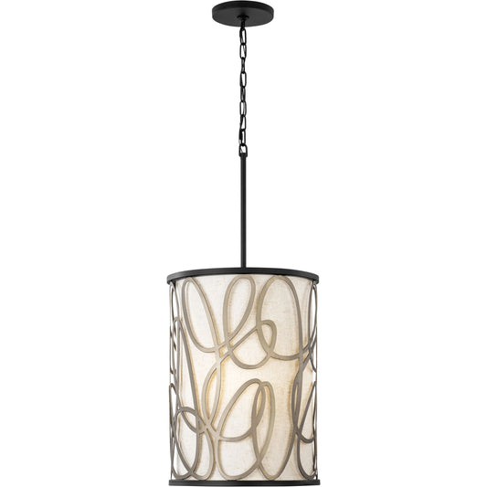 Scribble Foyer Pendant by Varaluz in matte black/artifact. Made from unique in a modern style.
