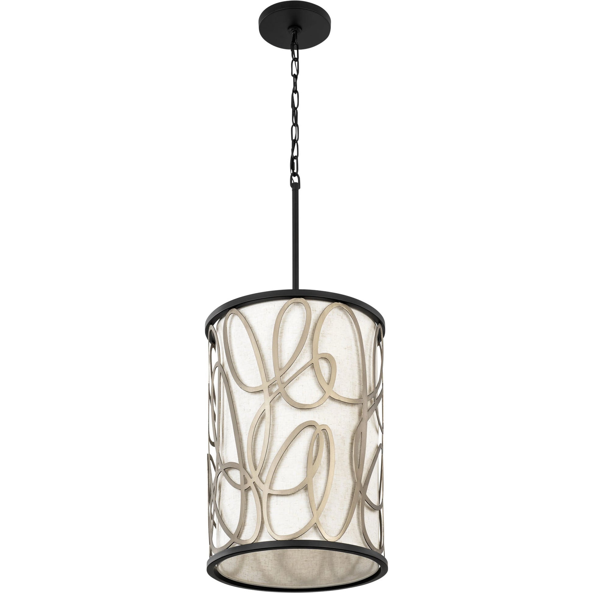 Scribble Foyer Pendant by Varaluz in matte black/artifact. Made from unique in a modern style.