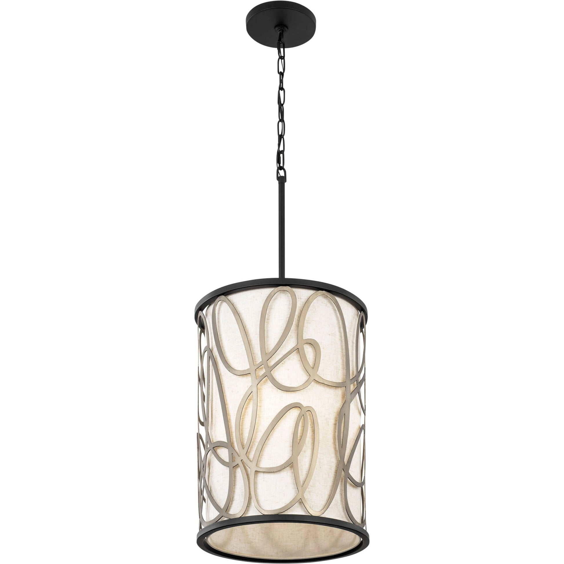 Scribble Foyer Pendant by Varaluz in matte black/artifact. Made from unique in a modern style.
