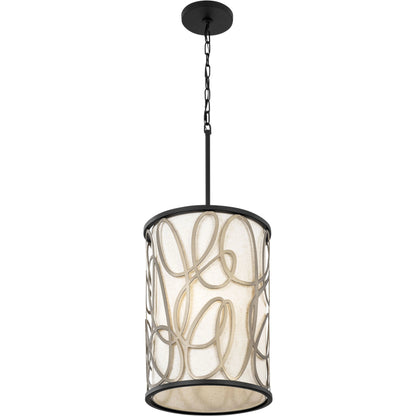 Scribble Foyer Pendant by Varaluz in matte black/artifact. Made from unique in a modern style.