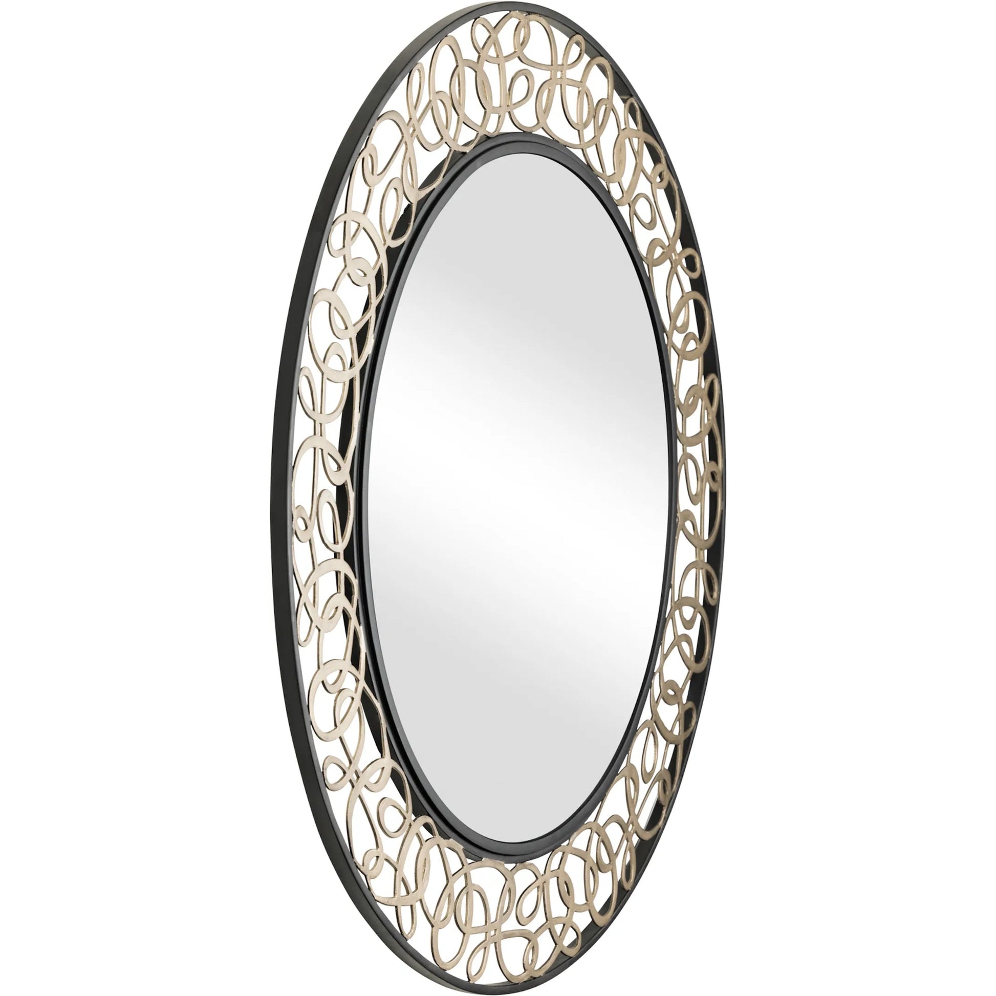 Scribble Wall Mirror by Varaluz in matte black, artifact. Made from unique in a modern style.