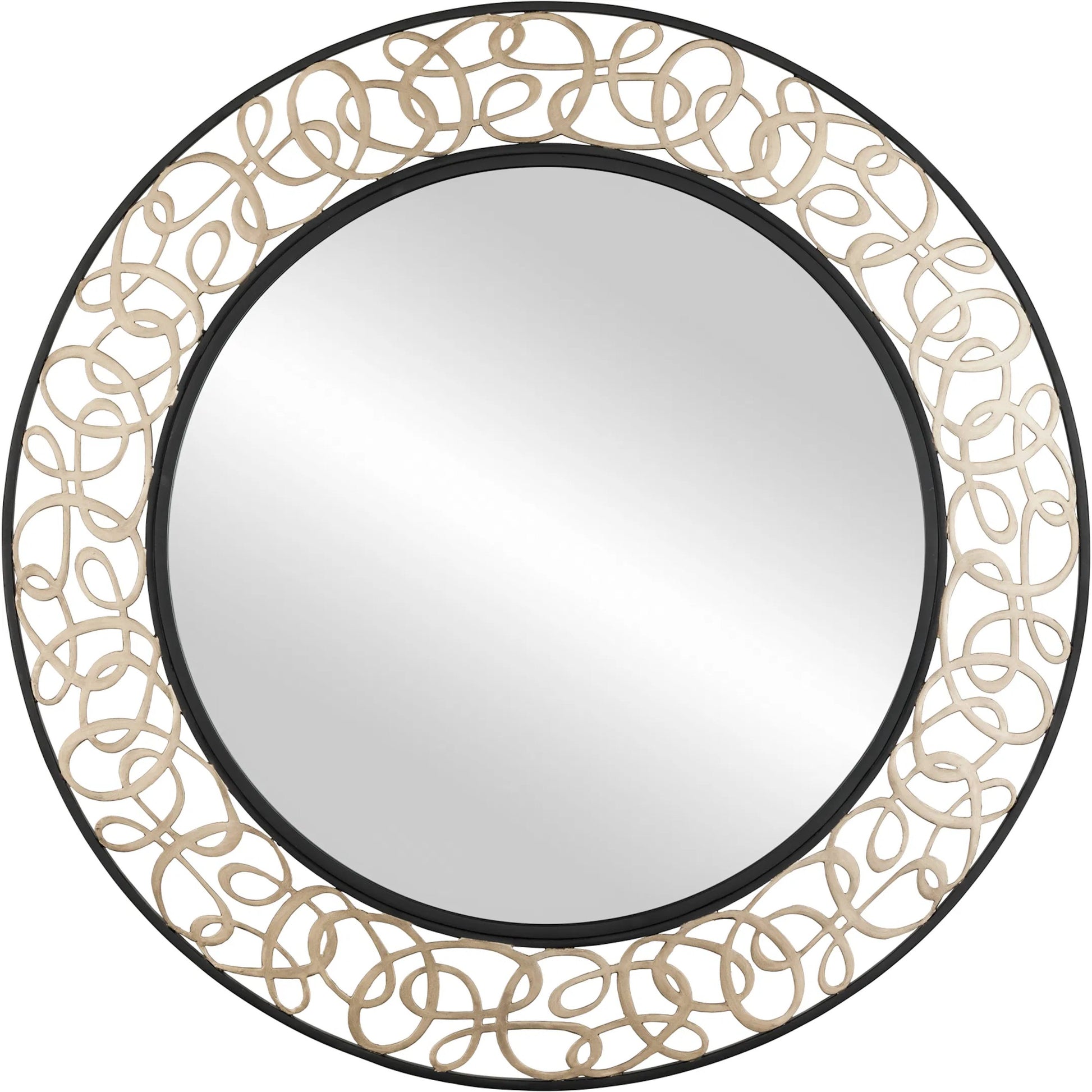 Scribble Wall Mirror by Varaluz in matte black, artifact. Made from unique in a modern style.
