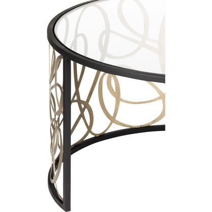 Scribble Nesting Table and Ottoman by Varaluz in matte black, artifact. Made from unique in a modern style.