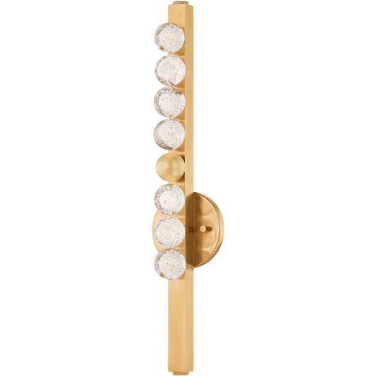 Annecy Wall Sconce by Corbett in vintage brass. Made from brass in a unique style.