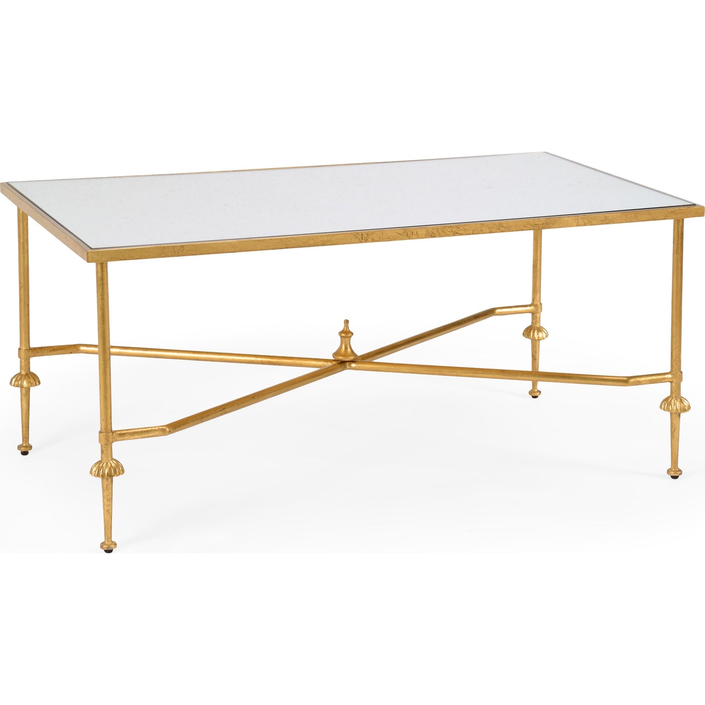 001 SR-382687 | Primary Silo | French Cocktail Table by Chelsea House in antique gold, antique. Made from wrought ironmirror in a transitional style.