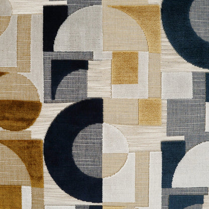 Sandusky Throw Pillow by DV Kap Home in navy, gold. Made from 52% viscose, 23% polyester, 21% cotton, 4% linen in a modern style.