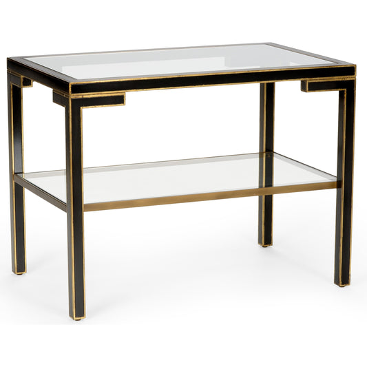 Decker Cocktail Table by Chelsea House in black, gold. Made from wood - gold accents in a transitional style.