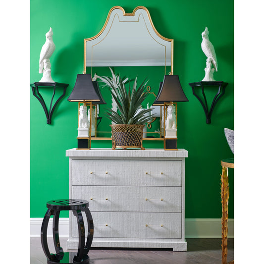 Victoria Hall Mirror by Chelsea House in antique gold finish, clear. Made from metal frame in a transitional style.