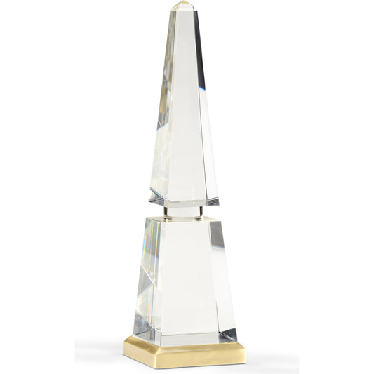 Glass Obelisk by Chelsea House in gold, clear. Made from solid crystal in a eclectic & global style.