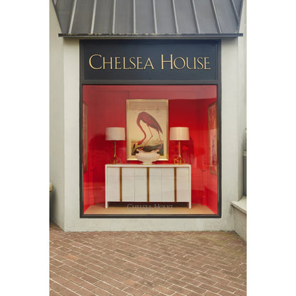 Oval Pot by Chelsea House in white glaze, metallic gold trim. Made from white glaze with gold trim in a traditional style.