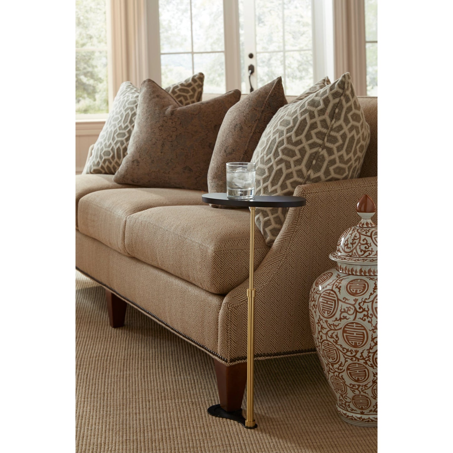 002 SR-382524 | Lifestyle | Drink Table by Chelsea House in black, antique brass. Made from antique brass finish in a modern style.