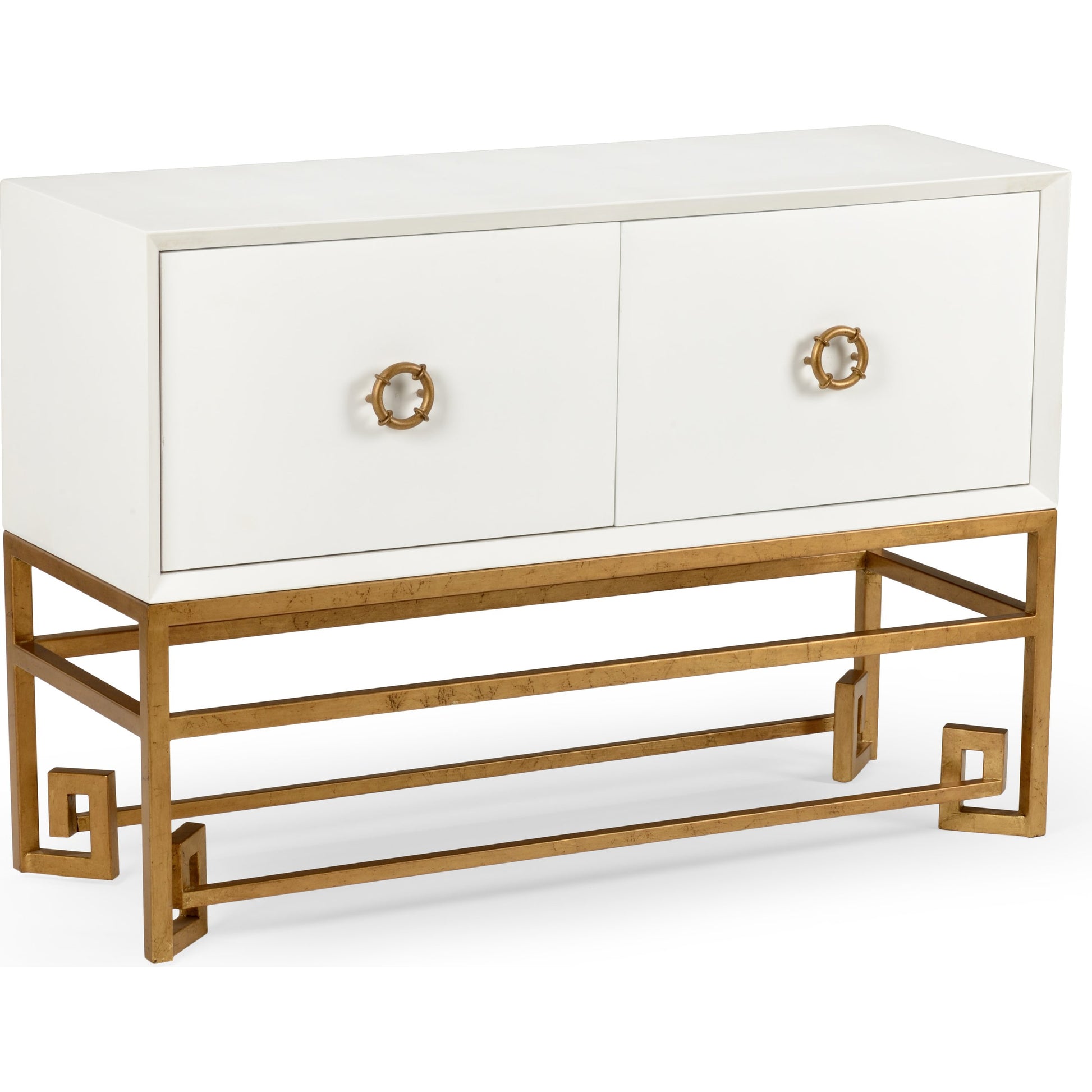 Decker Cabinet by Chelsea House in black, gold leaf. Made from gold leaf finishes in a transitional style.