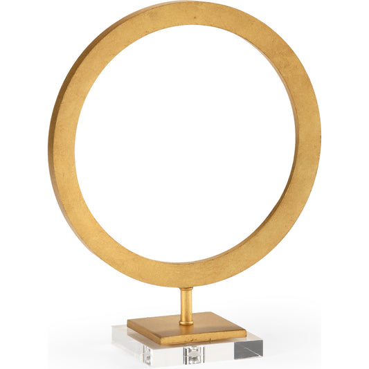 Circle Accent by Chelsea House in gold. Made from antique gold leaf in a transitional style.