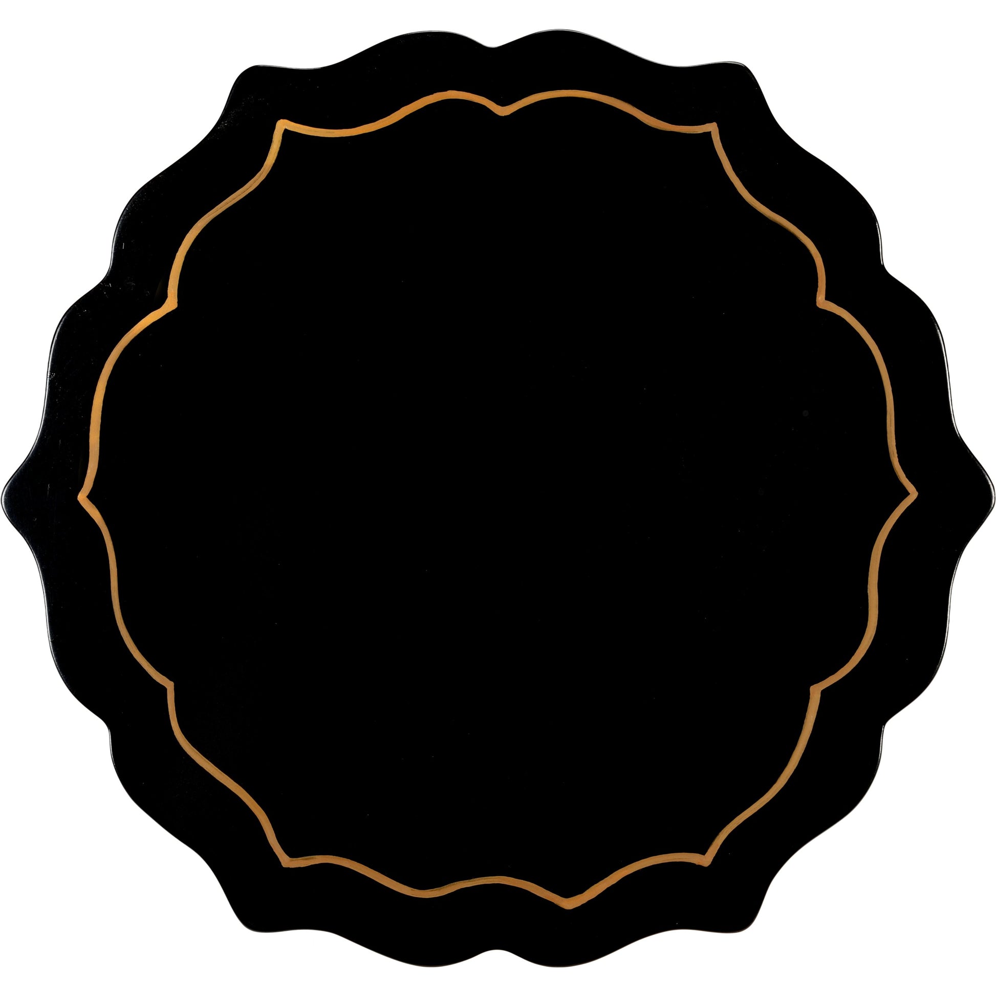 Side Table by Chelsea House in gold leaf, black. Made from gold leaf finish - iron in a transitional style.