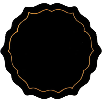 Side Table by Chelsea House in gold leaf, black. Made from gold leaf finish - iron in a transitional style.