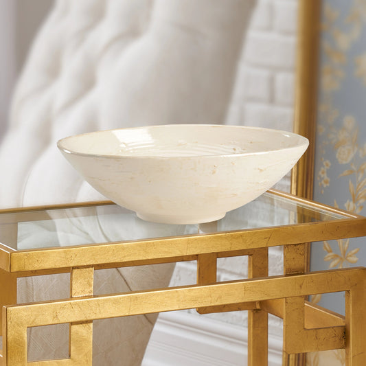 Ceramic Bowl by Chelsea House in hand made euro ceramic. Made from antique white glaze in a cottage & farmhouse style.