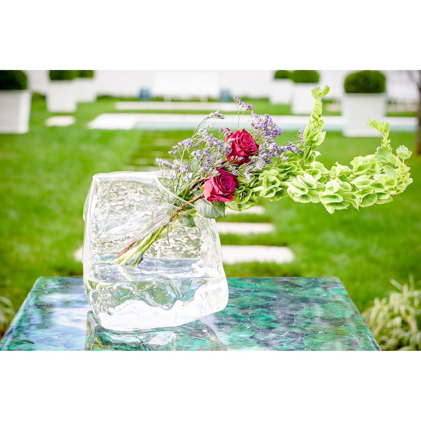 006 SR-381911 | Lifestyle | Ashley Glass Accent by Chelsea House in clear. Made from free form vase in a modern style.