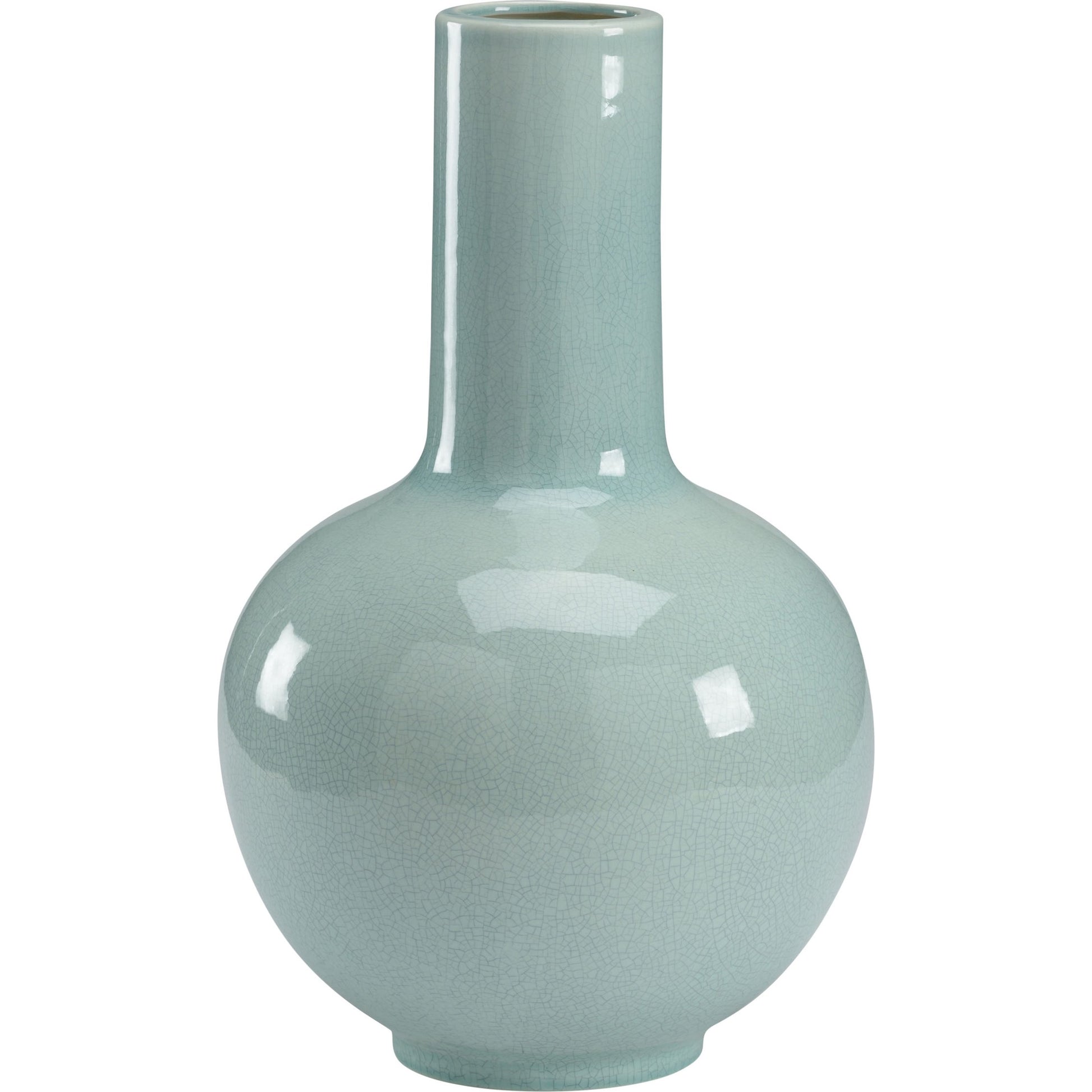 Wicker Vase by Chelsea House in porcelain. Made from celadon glaze in a modern style.