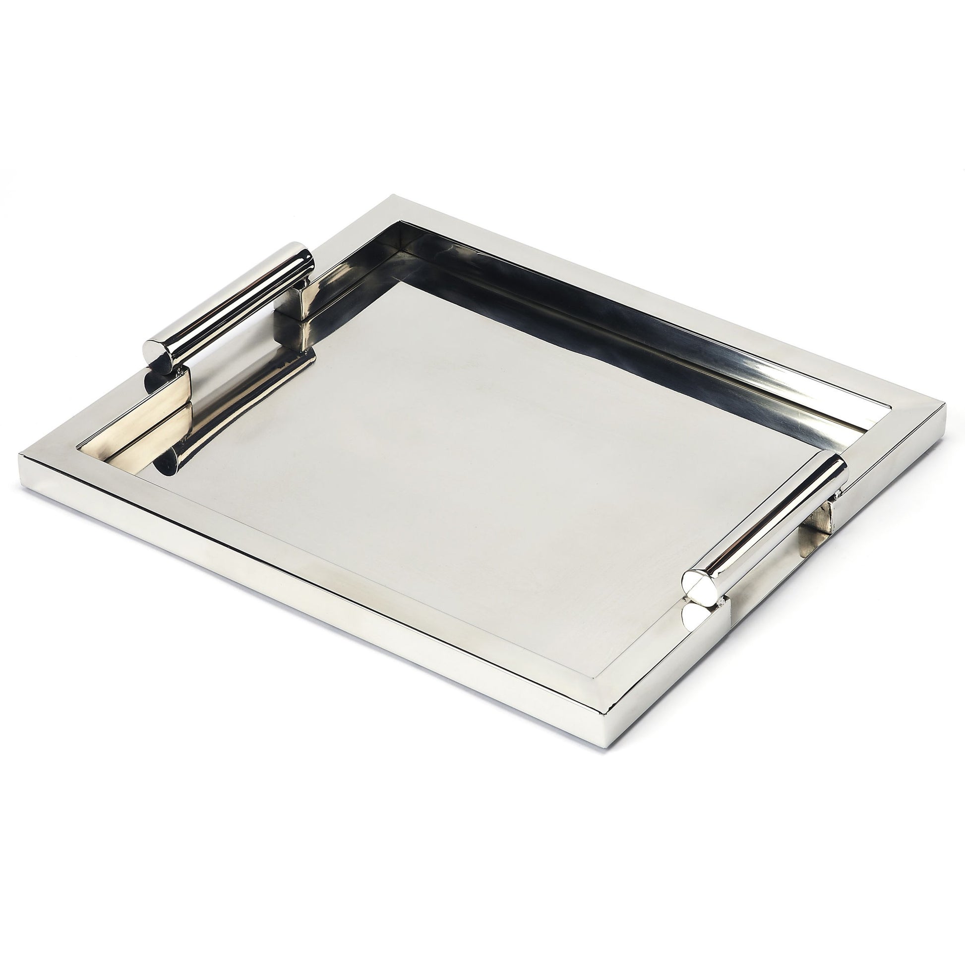Morante Stainless Steel Rectangular Serving Tray by Butler Specialty Company in silver and hors d'oeuvres. Made from stainless steel in a modern style.