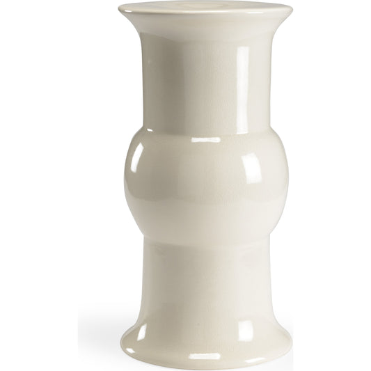 Garden Stool by Chelsea House in white. Made from cream with crackle glaze in a modern style.