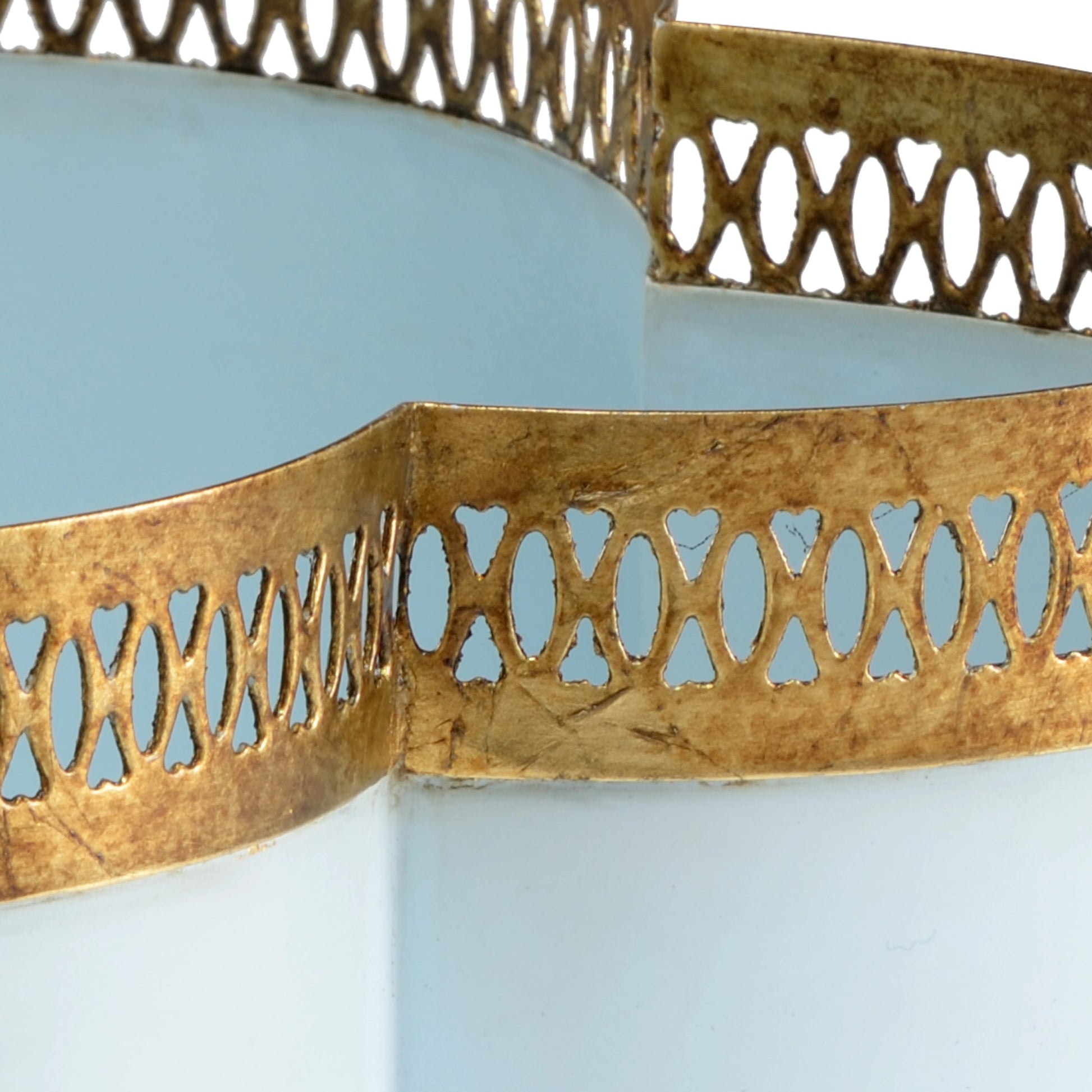 Tracery Cachepot by Chelsea House. Made from metal in a traditional style.