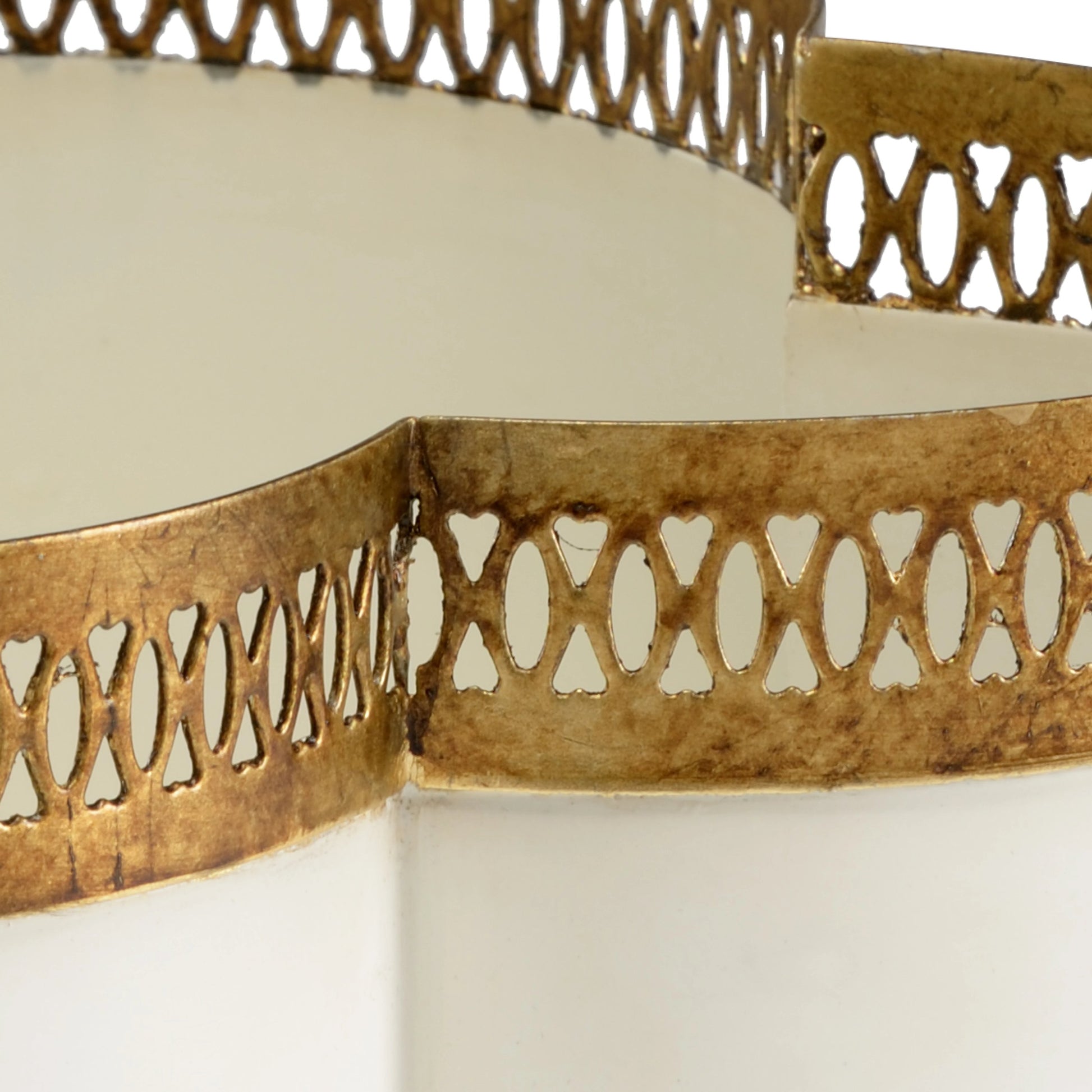 Tracery Cachepot by Chelsea House. Made from metal in a traditional style.