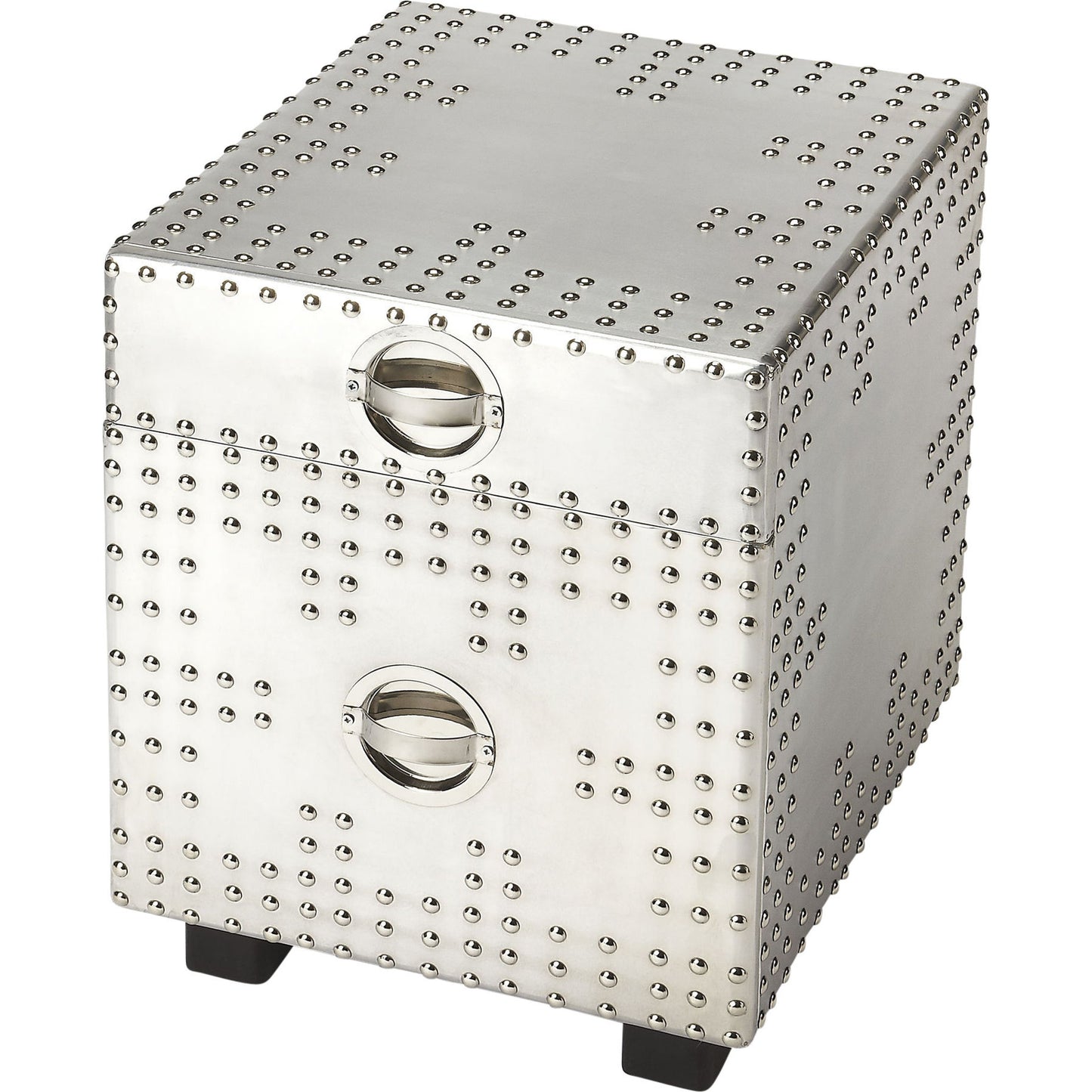 001 S-242516 | Primary Silo | Iconic Aviator File Cabinet by Butler Specialty Company in silver and industrial chic. Made from aluminum, mdf, iron, mango wood in a modern style.