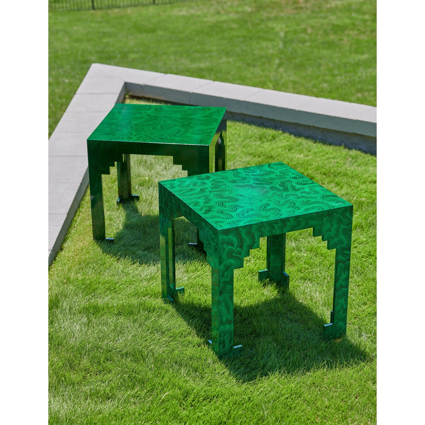 004 SR-383226 | Lifestyle | Malachite Cut Corner Table by Chelsea House in malachite. Made from black malachite finish in a eclectic & global style.