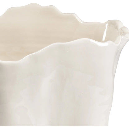 Willow Vase by Chelsea House in white glaze. Made from unique in a coastal style.