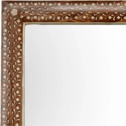 Henry Mirror by Chelsea House in natural, white, plain. Made from natural bone inlay in a rustic style.