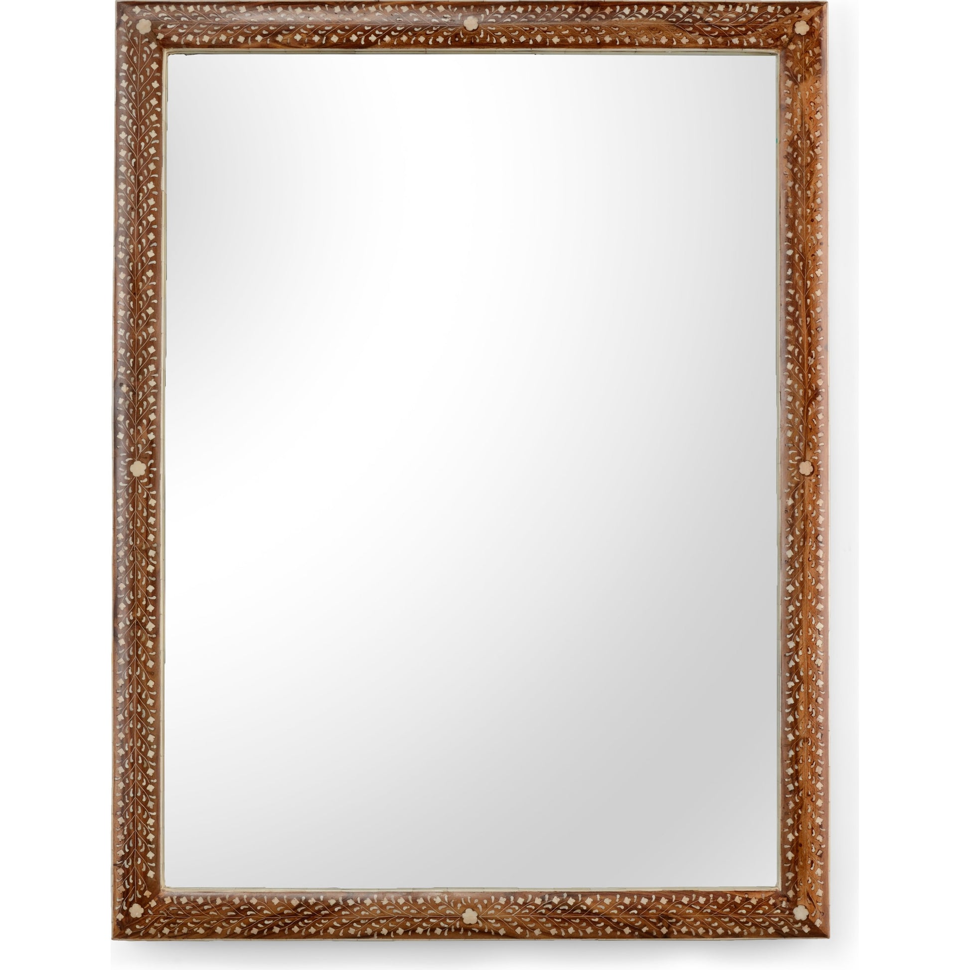 Henry Mirror by Chelsea House in natural, white, plain. Made from natural bone inlay in a rustic style.