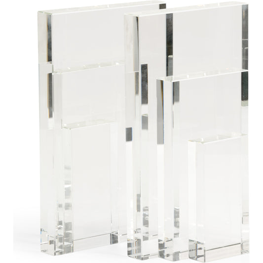 Crystal Bookend- (Set of 2) by Chelsea House in clear. Made from crystal in a transitional style.