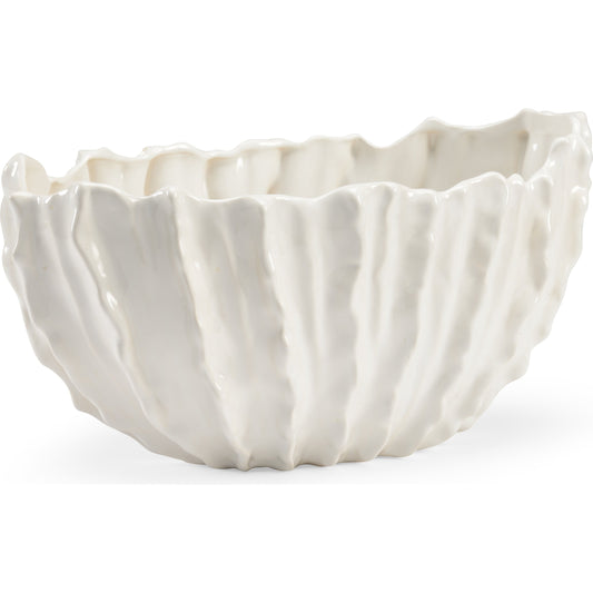 Rhinehart Bowl by Chelsea House in white glaze. Made from porcelain in a coastal style.