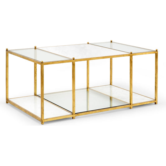 Directoire Coffee Table by Chelsea House in white, gold. Made from iron in a transitional style.