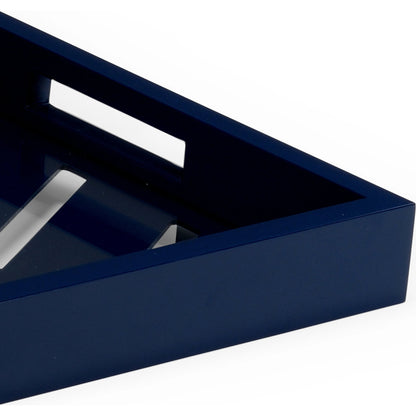 Tidewater Tray by Chelsea House in patriot blue, clear. Made from wood in a coastal style.