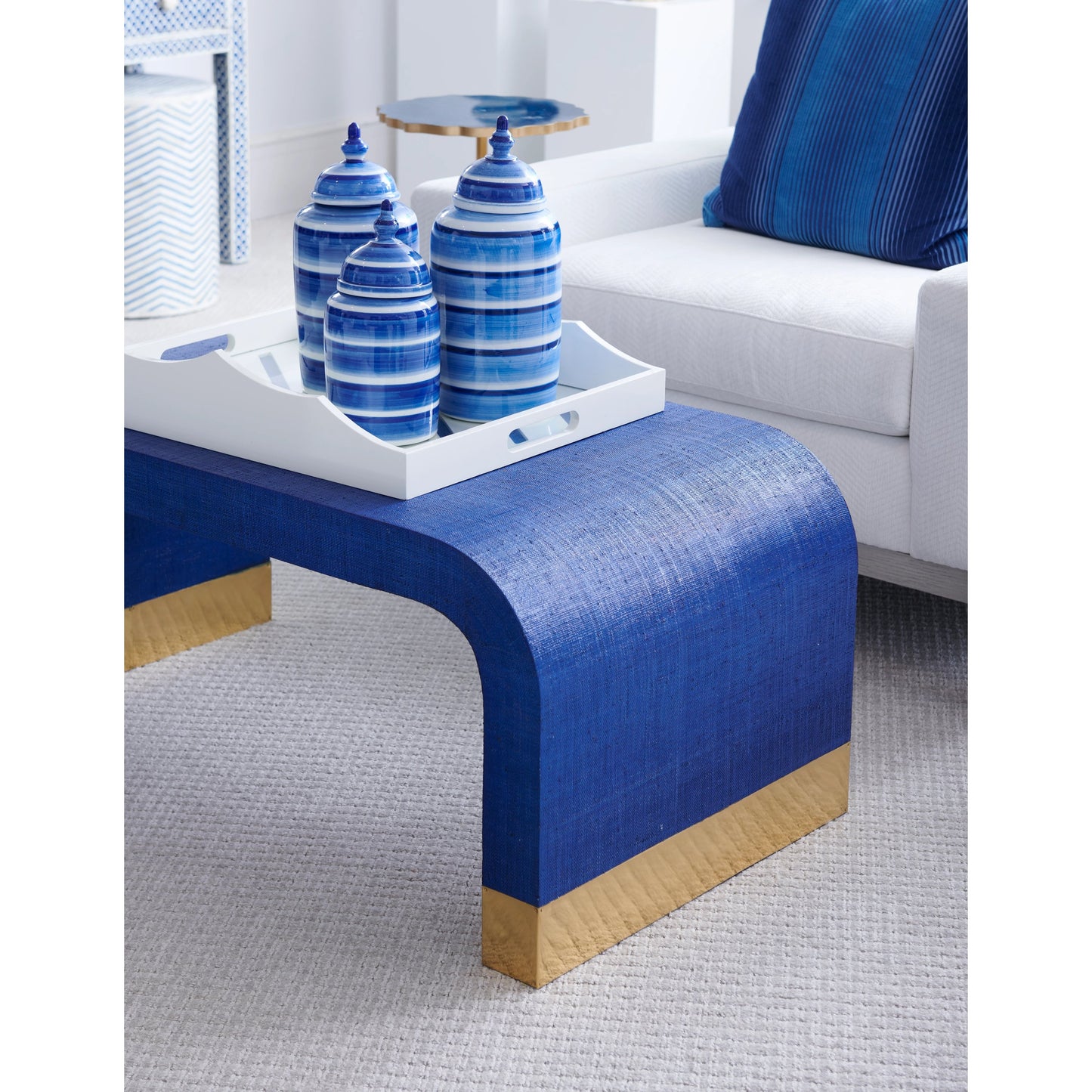 003 SR-383289 | Additional Silo | Miles River Tray by Chelsea House in cream, clear. Made from wood in a coastal style.
