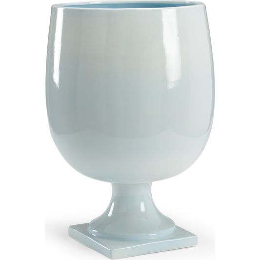 Lancaster Vase by Chelsea House in baby blue glaze. Made from porcelain in a transitional style.