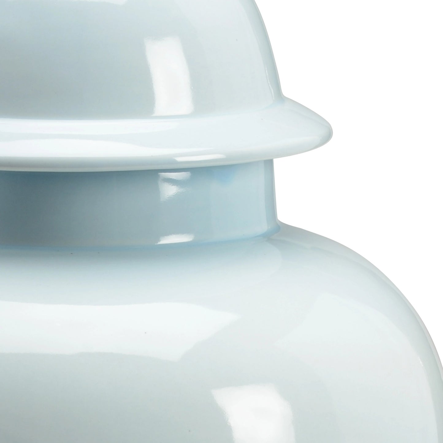 002 SR-382961 | Closeup | Holland Urn by Chelsea House in baby blue glaze. Made from porcelain in a transitional style.