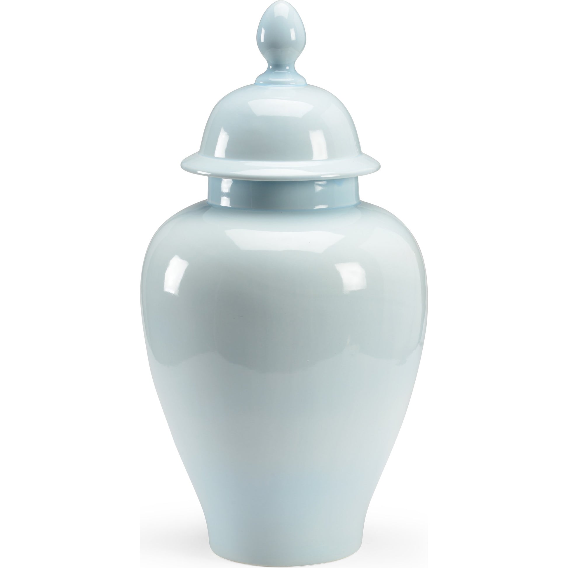 Holland Urn by Chelsea House in baby blue glaze. Made from porcelain in a transitional style.