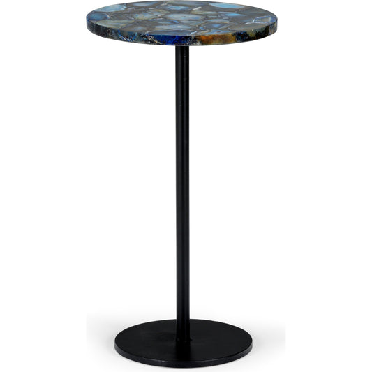 Agate Side Table by Chelsea House in blue, black. Made from agate in a modern style.