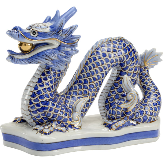 001 SR-382071 | Additional Silo | Blue Dragon by Chelsea House in blue, off white, metallic gold. Made from porcelain in a eclectic & global style.