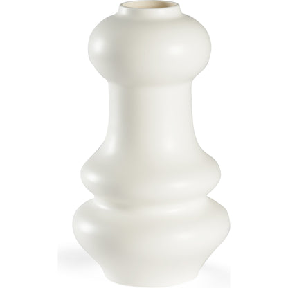 Kyoto Vase by Chelsea House in matte white glaze. Made from ceramic in a modern style.