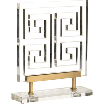 Greek Key Accent by Chelsea House in clear, antique brass. Made from acrylic in a eclectic & global style.