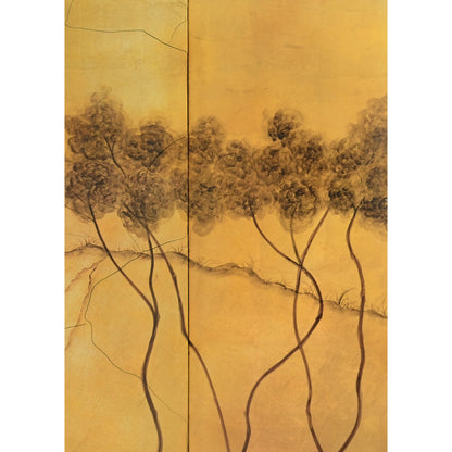 Landscape Panels by Chelsea House in antique gold leaf. Made from wood in a eclectic & global style.