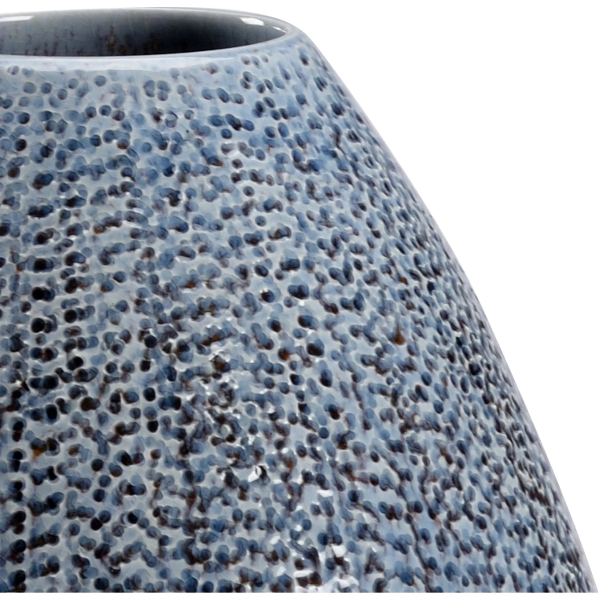 Granger Vase by Chelsea House in blue, cream, black glaze. Made from porcleain in a eclectic & global style.