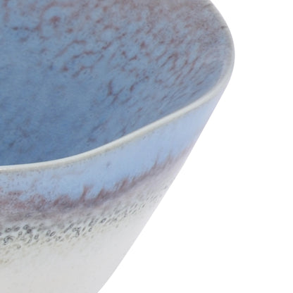 San Antonio Bowl by Chelsea House in off white, blue, purple glaze. Made from ceramic in a coastal style.