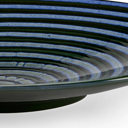 Swirl Plate by Chelsea House in blue, green, black glaze. Made from ceramic in a modern style.