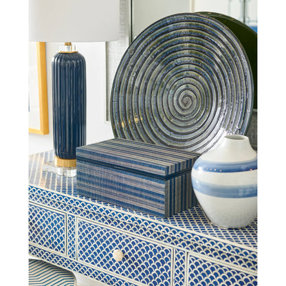 Swirl Plate by Chelsea House in blue, green, black glaze. Made from ceramic in a modern style.