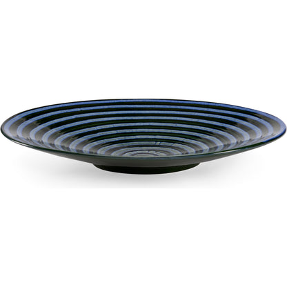 Swirl Plate by Chelsea House in blue, green, black glaze. Made from ceramic in a modern style.